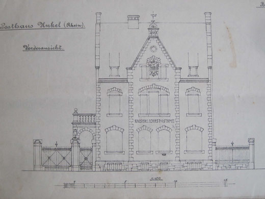 Bauplan des Kaiserlichen Postamts um 1904 (Bahnhofstrasse 220 (heute Nr. 10))