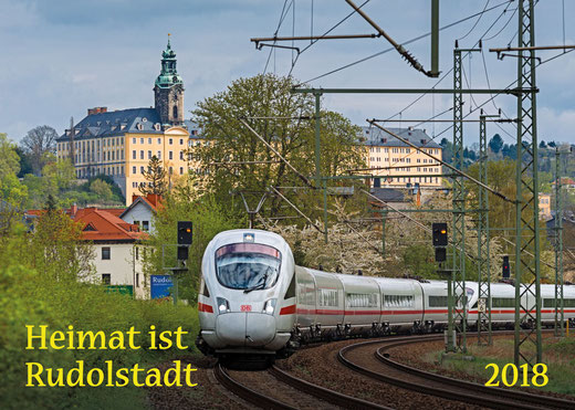 Blick zur Heidecksburg.  Bald sieht man keinen ICE mehr bei Rudolstadt. 