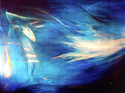 "Selbstbild Sturmwächter" / 1995, Öl auf Leinwand, 170 x 150 cm, Münchner Unternehmen