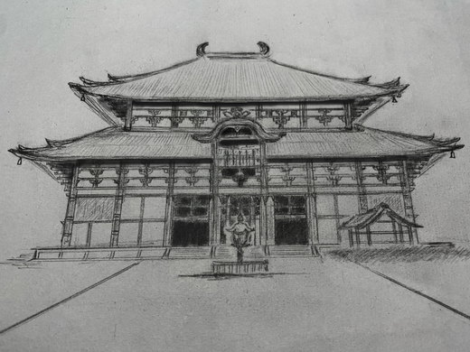 東大寺大仏殿　イラスト　京都市右京区　ヒロキ工務店