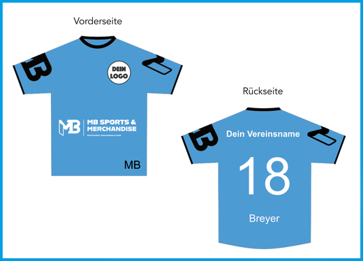 Vorder- und Rückseite eines Aufwärmshirts