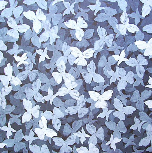 Schwarm III   Acryl auf Hartfaser  80 x 80   2025