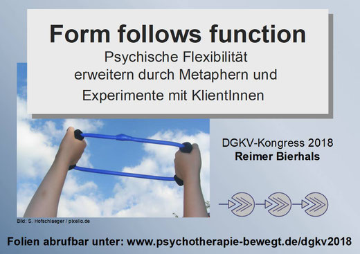 Workshop von Psychotherapeut Reimer Bierhals über paßgenaues Entwickeln von Metaphern und Erfahrungsübung beim ACT-Kongress der DGKV