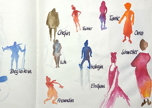 Schönes Bild von Doris mit verschiedenen Frauenfiguren.