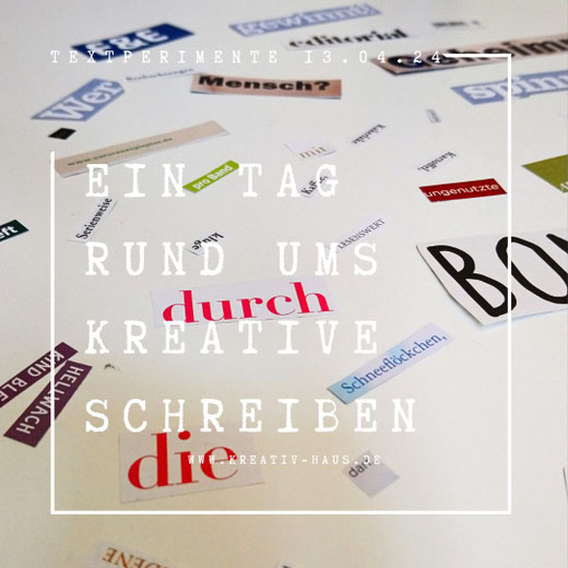 Eine Mappe die bedruckt und beklebt ist mit den Worten: Worte und Texte
