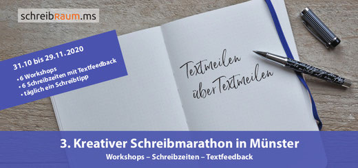 Der Flyer zum Schreibmarathon im Schreibraum in Münster. 