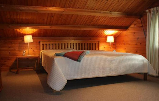 Großes Schlafzimmer im Blockhaus Güster