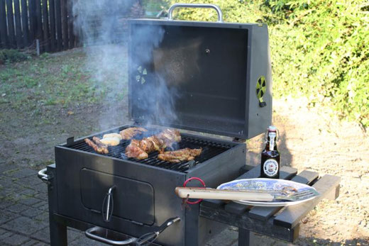 Grillen im Garten im Blockhaus Güster