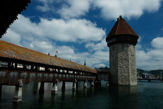 Historic bridge Lucerne, Chapel Bridge, Switzerland
