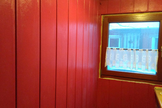 Paiting a wall, american diner kitchen, home improvement
