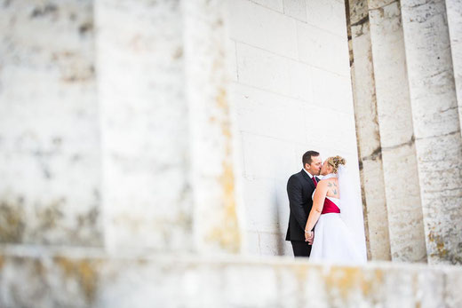 Hochzeitsfotograf aus Wittenberge. Heiraten bei Regensburg an der Donau auf der Walhalla.