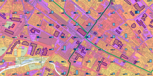 GIS-Browserkarte «Hitzebelastung im Strassenraum». Bild: Kanton Zürich
