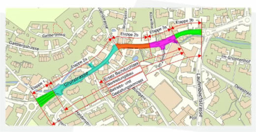 Grossbaustelle an der Grütstrasse ab Ende 2022. Bild: Gemeinderat Gossau ZH