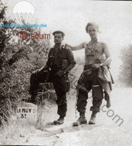 Lt "Dumbo" WILLANS and Capt Peter BAKER, near LE MITAN ( LA MOTTE ), August 1944