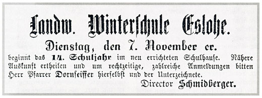 Anzeige in der Mescheder Zeitung vom 29.09.1893