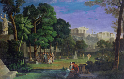 Le Jardin des Philosophes, Athènes, 1834 - Antal Strohmayer