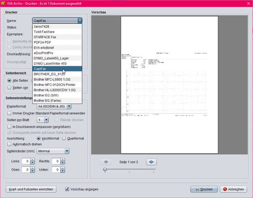 abasoft EVA Praxissoftware Arztsoftware EVA Archiv Fax