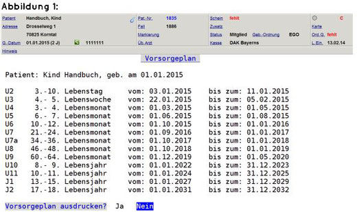abasoft EVA Praxissoftware Vorsorgeplan