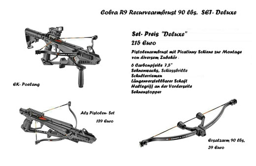 Cobra R9, Cobra 90 lbs. Set, Cobra R9 Kit, EK Archery Cobra R9 Deluxe Set, EK Archery Cobra R9 Deluxe Kit