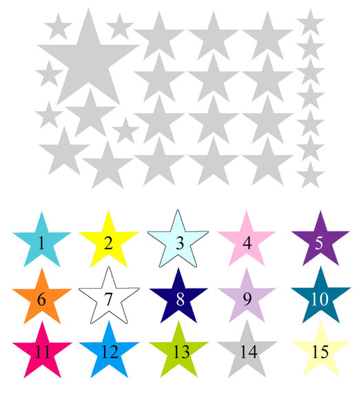 Farbauswahl Wandaufkleber Sterne