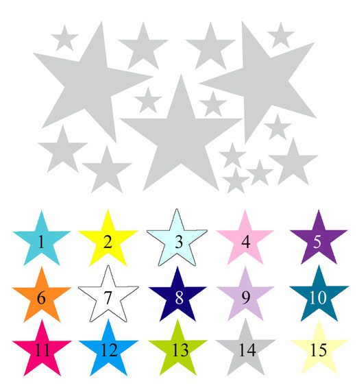Farbauswahl Wandaufkleber Sterne