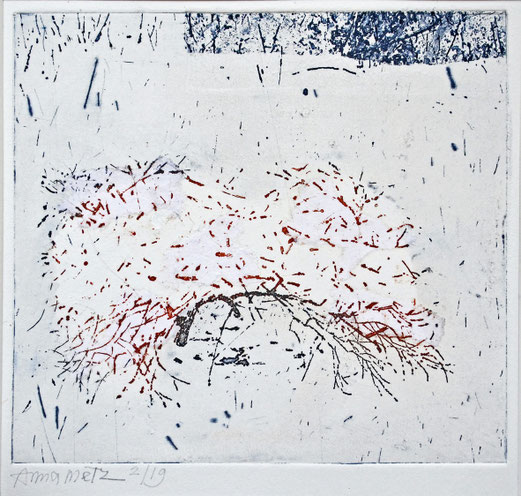 Sneeuwboompje 2/19, Anna Metz / etching, mixed printing technique / Sold (private collection in the Netherlands )