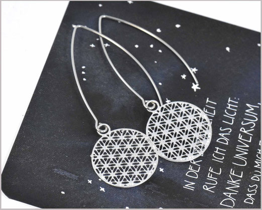 Schmuck Ohrhänger mit zarten Pusteblumen Anhänger 