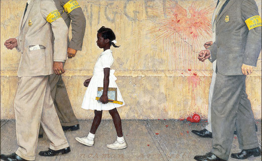 The Problem We All Live With,  Norman Rockwell, 1964, Huile sur toile, 91,4 × 147,3cm, Musée Norman Rockwell, Stockbridge (Massachusetts).