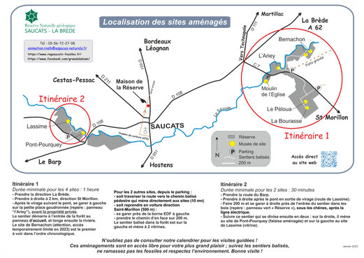 Les sites fossilifères de la Réserve