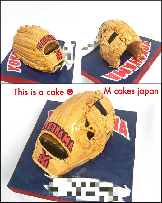 野球グローブ形ケーキ✨ #野球 #グローブ #スポーツ #野球グローブ #サプライズケーキ #横浜 #baseball #glove #baseballglove #baseballglovecake #baseballcake #fondantcake #sports