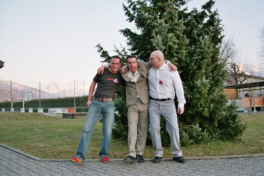 ...als Gast bei meiner Hochzeit 2005 ( Bild m. Adrian;links & Andreas;rechts) 