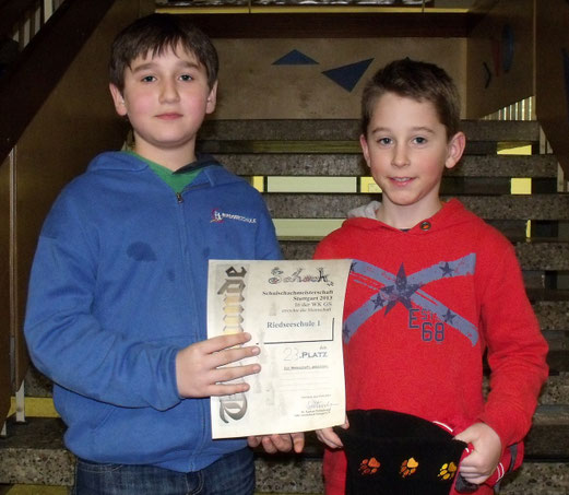 23. Platz mit nur 2 Mann! Trotz Ausfall von drei Stammspielern und zwei Ersatzleuten ein mehr als achtbares Ergebnis für die Riedseeschule!