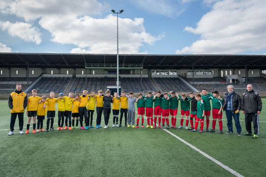 Freundschaftsspiel bei DJK Teutonia Schalke, Glückauf-Kampfbahn, Gelsenkirchen, 14.04.2015. - Foto: r.f.