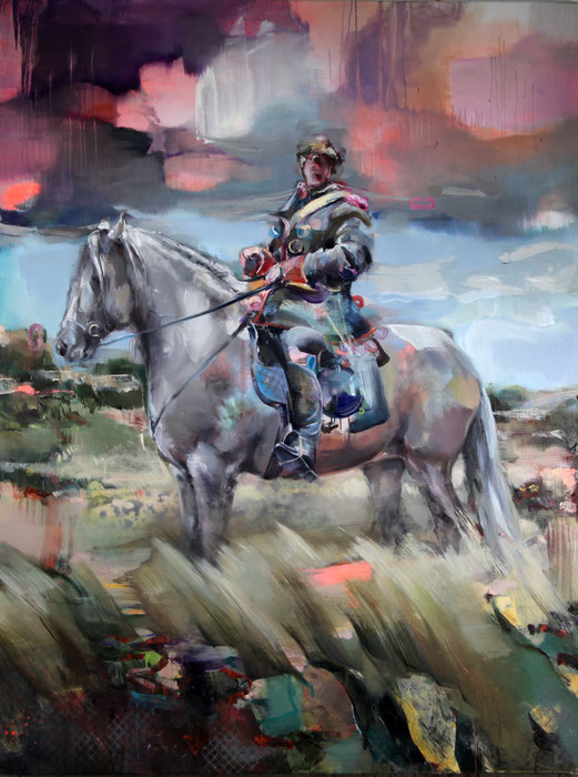 reiter 2, 180 x 140 cm, oil on linen, 2017