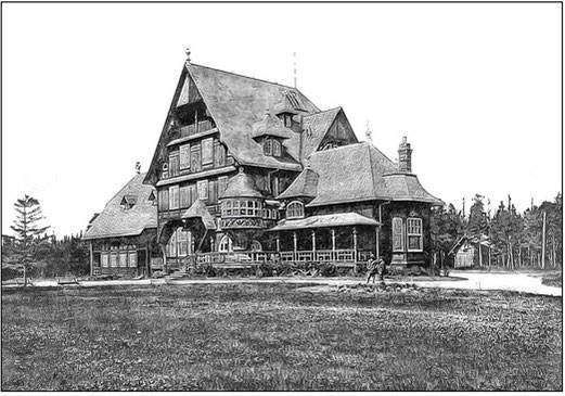 Fig. 41 - Villa ou Château Menier - Baie Ellis ou Gamache, Isle d'Anticosti: vue du sud-est