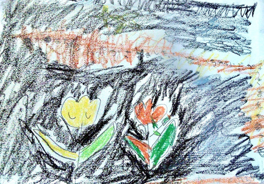 幼いころに描いた真っ黒な夜のチューリップ