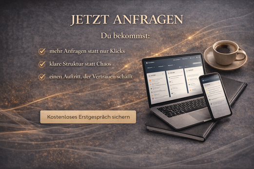 Grafik für die Kontaktseite von EP-Design Office Support Payerits mit der Überschrift „Jetzt anfragen