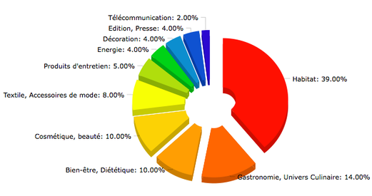 Chiffre d'affaires des adhérents de la FVD en 2011 par secteur