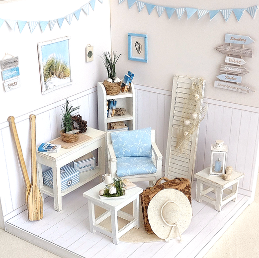 Miniatur-Strandzimmer 1:12