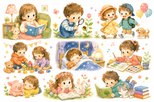 絵本風AIイラスト画像