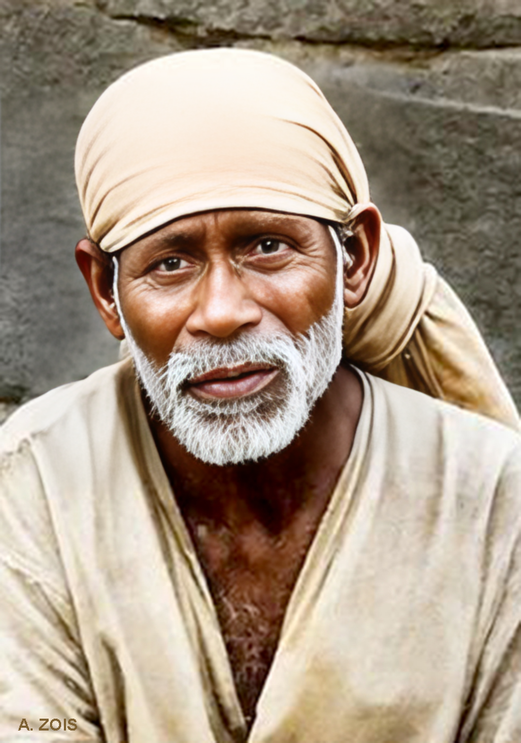 Perfect Master Sai Baba of Shirdi. Image rendition by Anthony Zois.