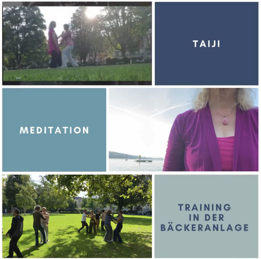 Foto-Collage zum Training „Taiji und Meditation in Zürich“