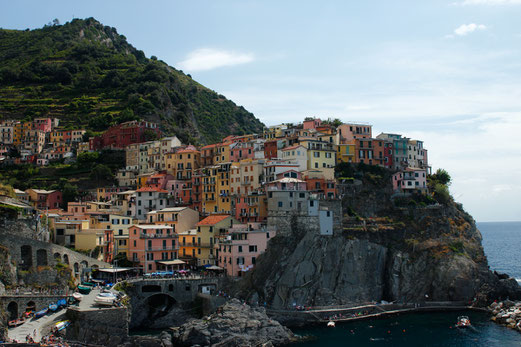 Manarola, view from the port, Cinque Terre, travel guide