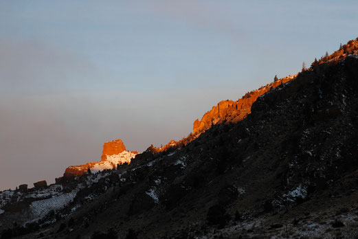 Mountainglow in the Yellowstone area in the winter