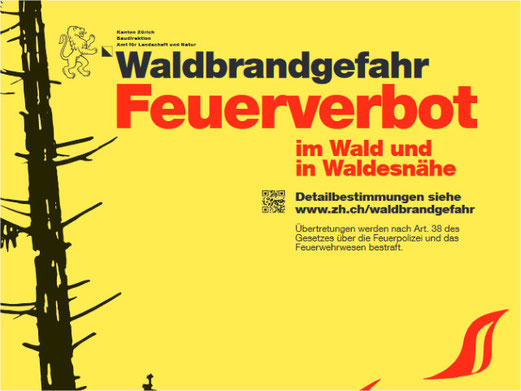 Im Kanton Zürich gilt ein Feuerverbot wegen Waldbrandgefahr. Bild: Kt. Zürich