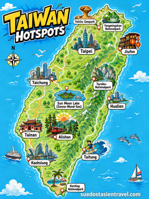 Hotspots Taiwan Karte