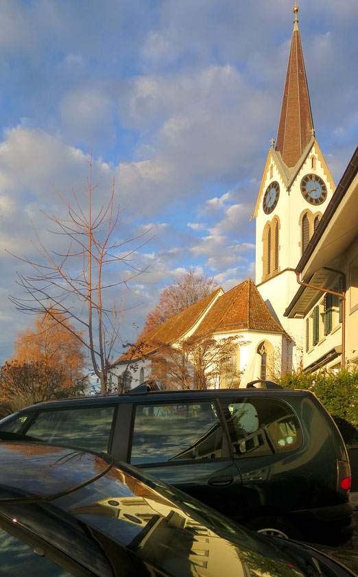 Kirche, Himmel, Spiegelung