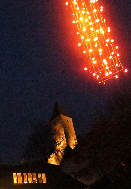 Rapperswil, Schlossturm, Nacht, Weihnacht