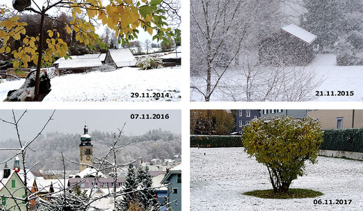 An welchem Tag kam der erste Schnee in den letzten vier Jahren.....