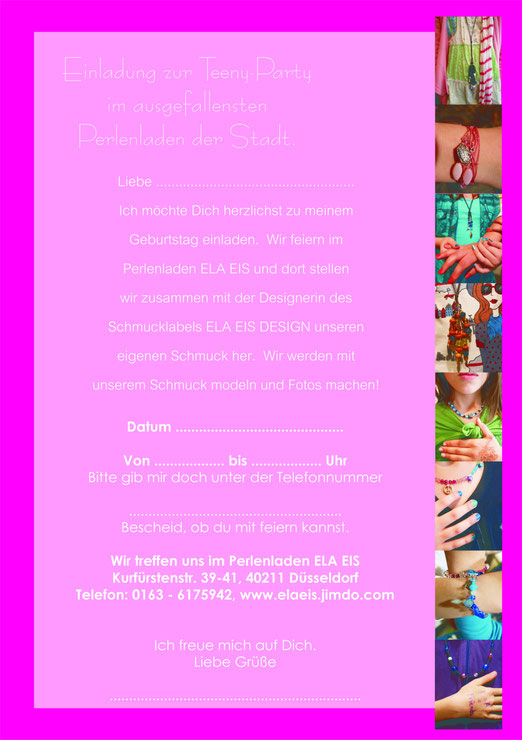 Gratis Einladungskarten Fur Deinen Teenagergeburtstag Oder Kindergeburtstag Ela Eis Dusseldorf